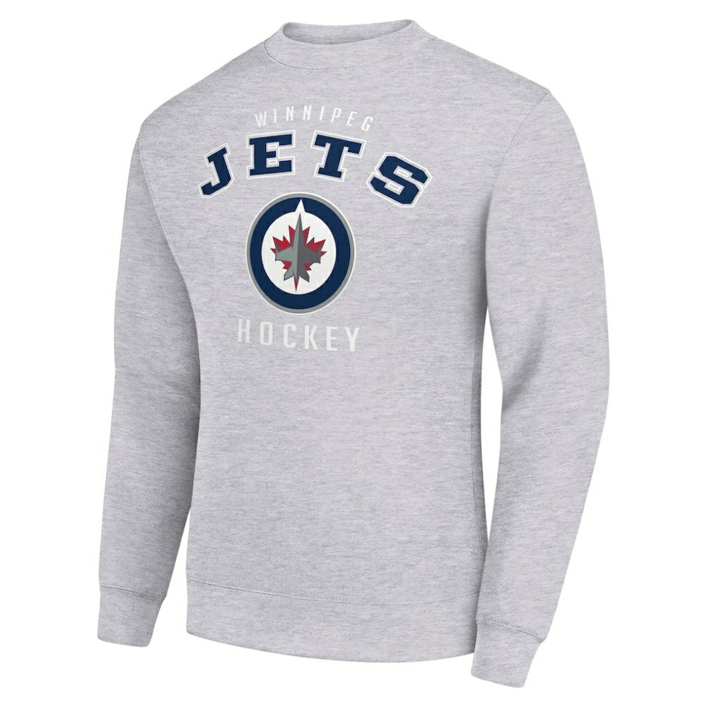 Winnipeg Jets Men's Starter Team Logo Fleece Pullover Sweatshirt - Heather Gray | NHL sale