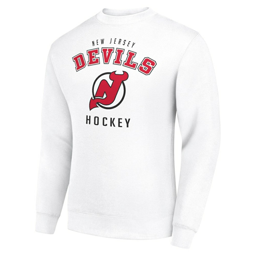 New Jersey Devils Men's Starter Team Logo Fleece Pullover Sweatshirt - White | NHL sale