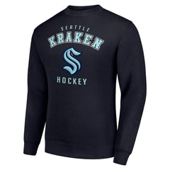 Seattle Kraken Men's Starter Team Logo Fleece Pullover Sweatshirt - Navy | NHL Lifestyle