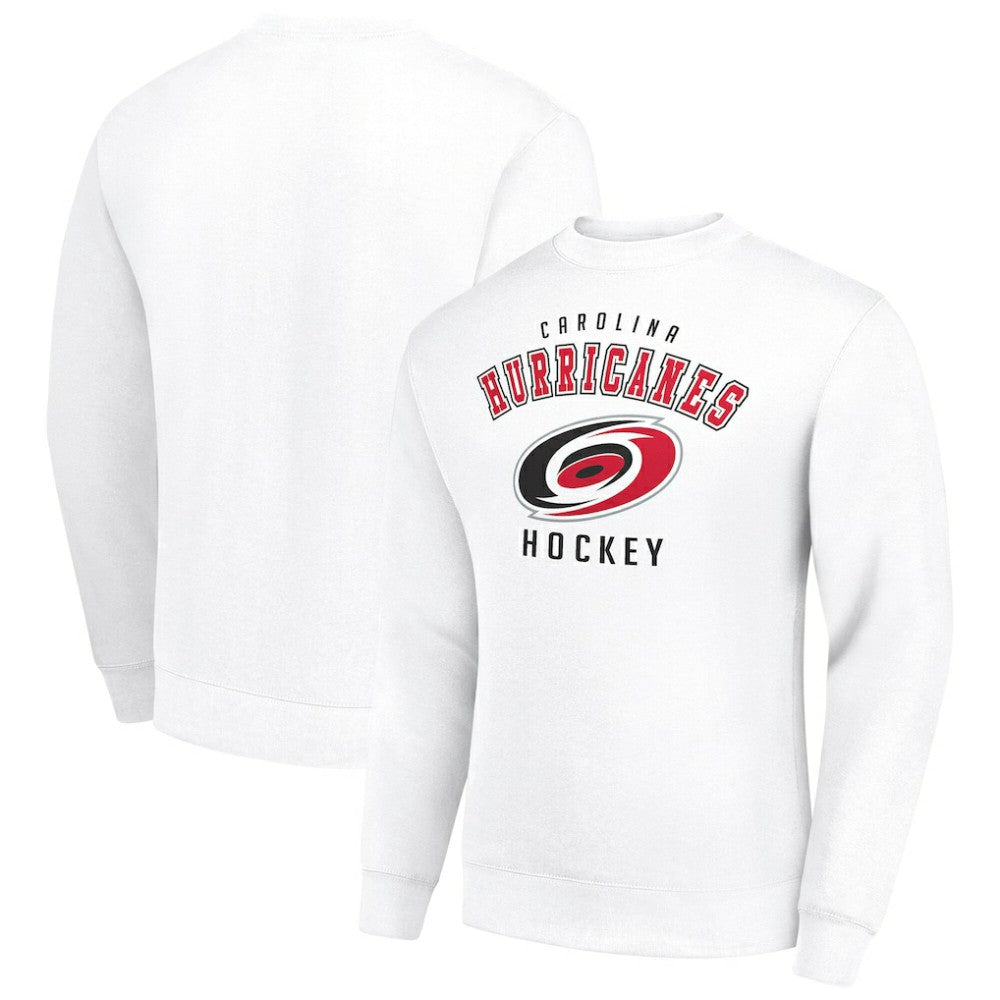 Carolina Hurricanes Men's Starter Team Logo Fleece Pullover Sweatshirt - White | NHL Clearance