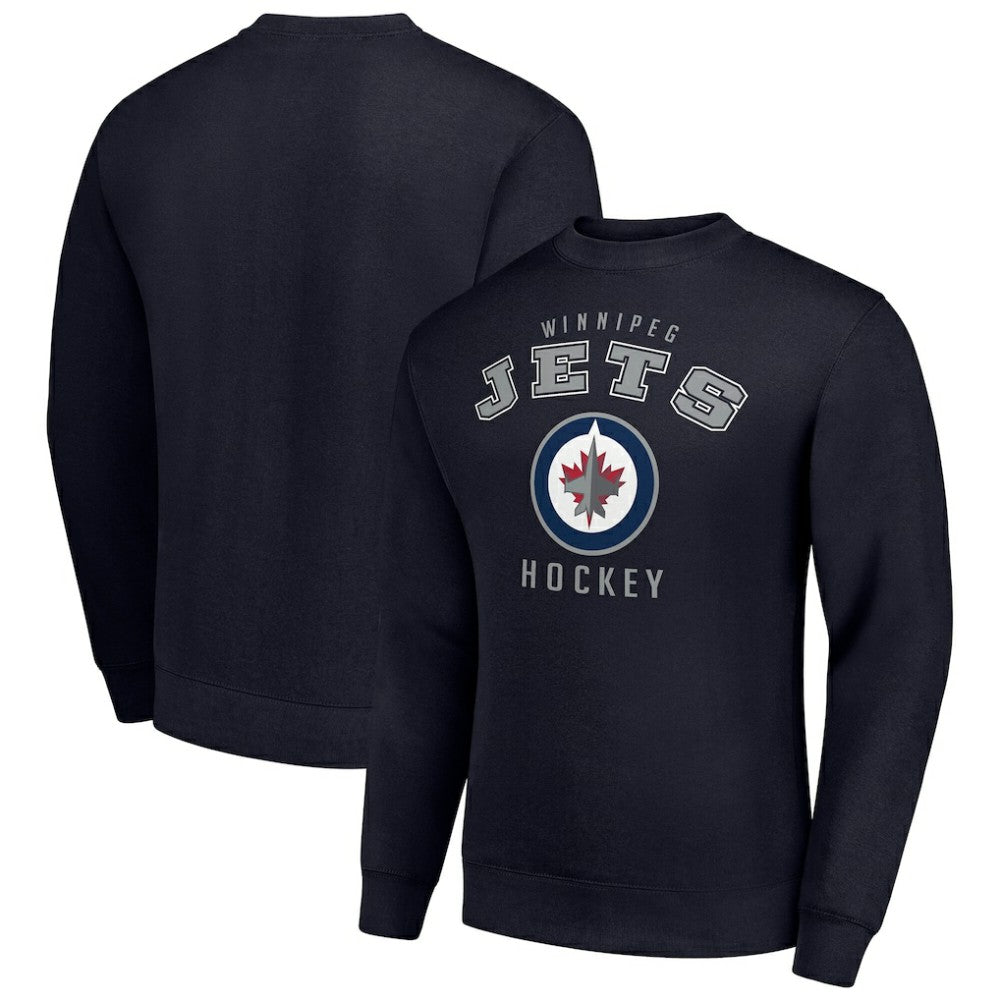Winnipeg Jets Men's Starter Team Logo Fleece Pullover Sweatshirt - Navy | NHL online