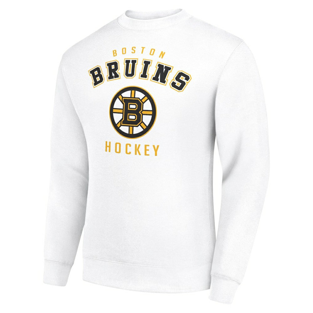 Boston Bruins Men's Starter Team Logo Fleece Pullover Sweatshirt - White | NHL Clearance