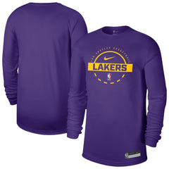 Nike Los Angeles Lakers 2025/26 On-Court Flare Dri-FIT Practice Long Sleeve Tri-Blend T-Shirt Purple