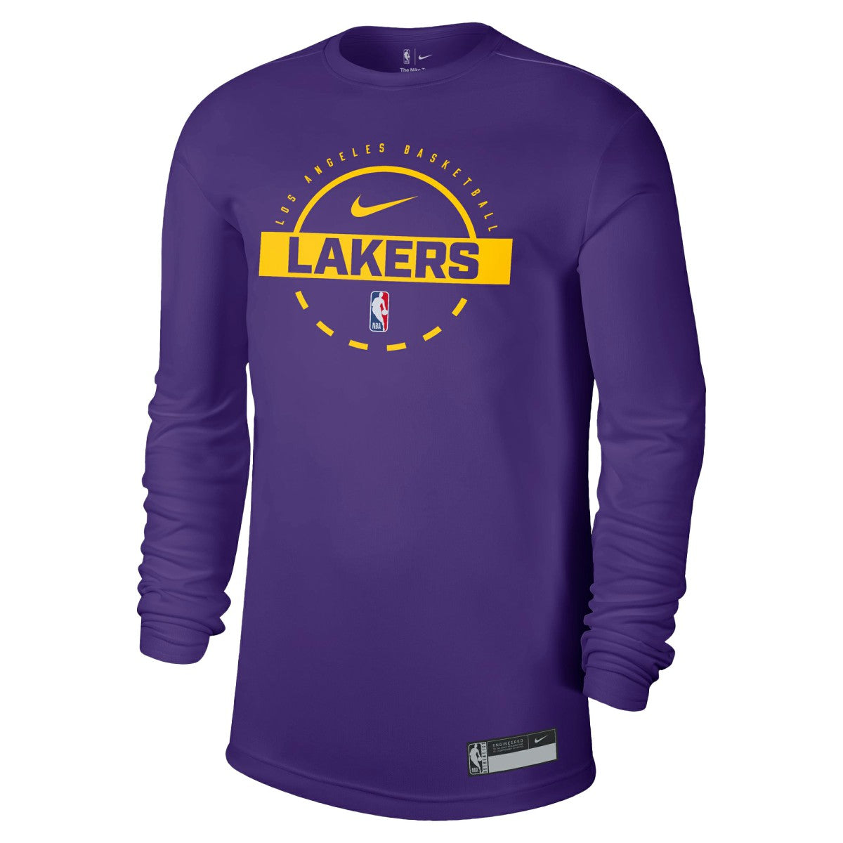 Nike Los Angeles Lakers 2025/26 On-Court Flare Dri-FIT Practice Long Sleeve Tri-Blend T-Shirt Purple