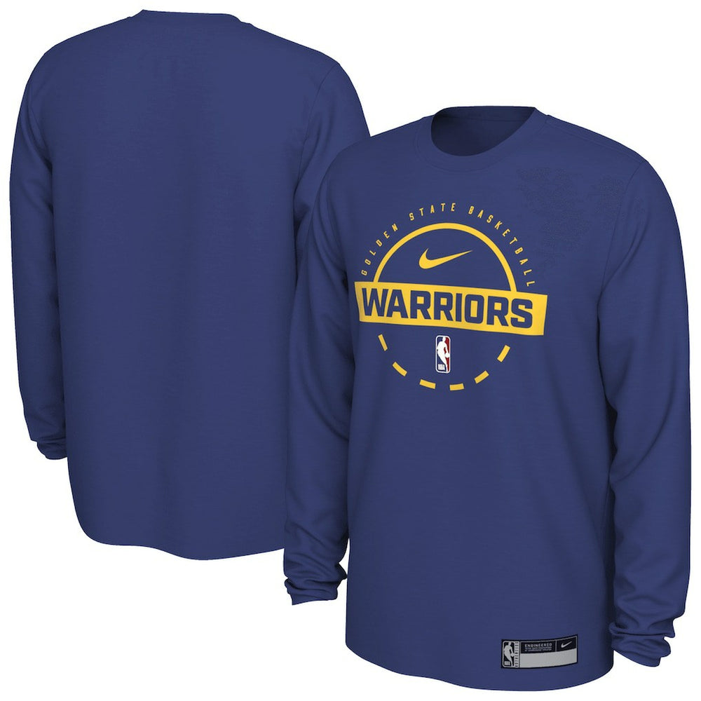 Nike Golden State Warriors 2025/26 On-Court Flare Dri-FIT Practice Long Sleeve Tri-Blend T-Shirt Royal