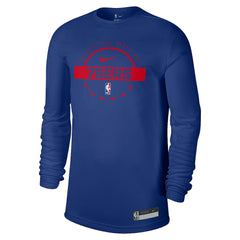 Nike Philadelphia 76ers 2025/26 On-Court Flare Dri-FIT Practice Long Sleeve Tri-Blend T-Shirt Royal