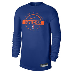 Nike New York Knicks 2025/26 On-Court Flare Dri-FIT Practice Long Sleeve Tri-Blend T-Shirt Blue