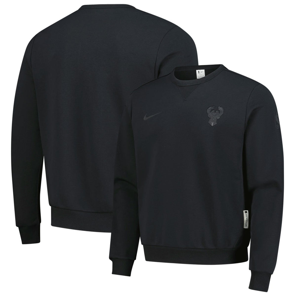 Nike Milwaukee Bucks Authentic Standard Issue Travel Dri-FIT Sweatshirt Black