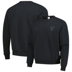 Nike Milwaukee Bucks Authentic Standard Issue Travel Dri-FIT Sweatshirt Black
