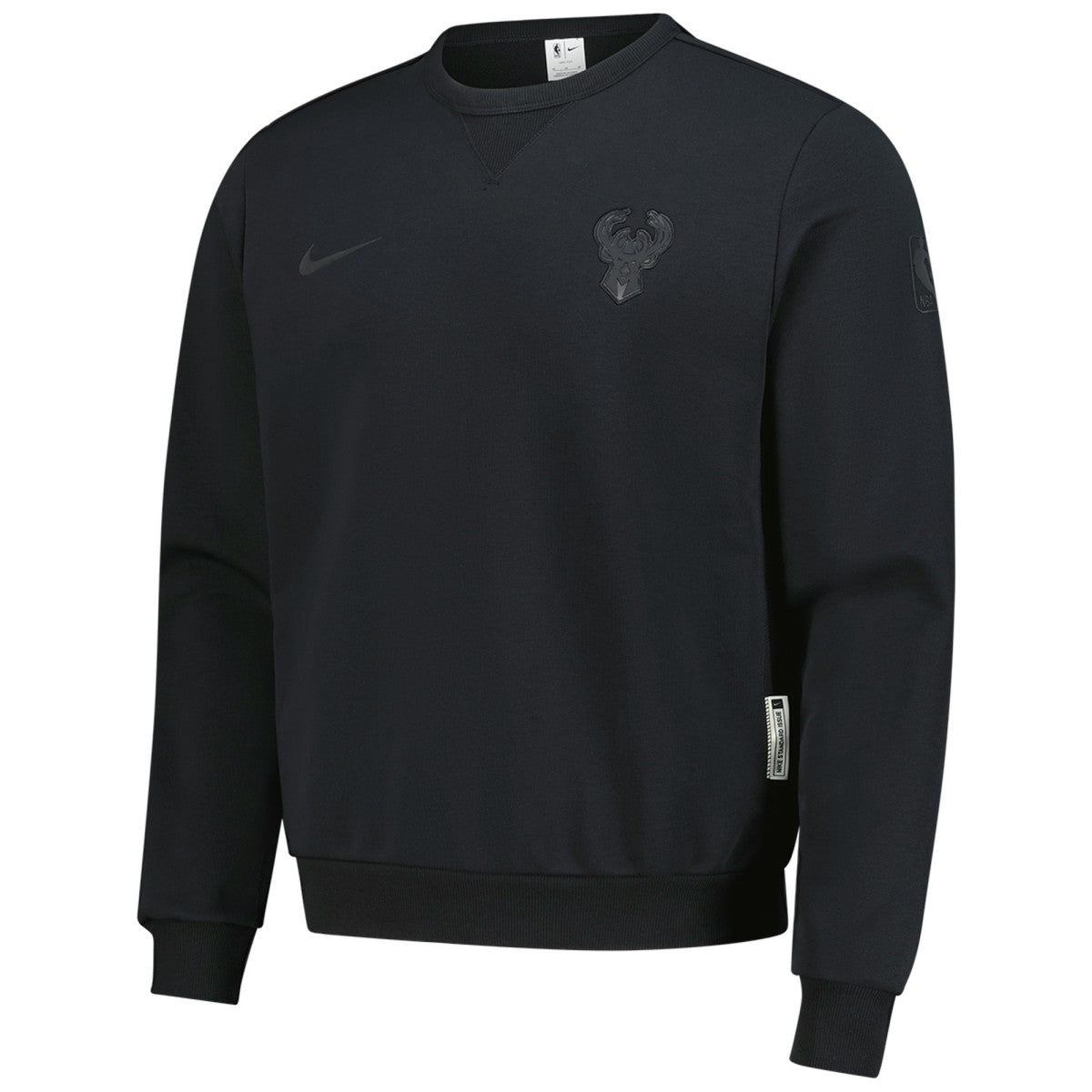 Nike Milwaukee Bucks Authentic Standard Issue Travel Dri-FIT Sweatshirt Black