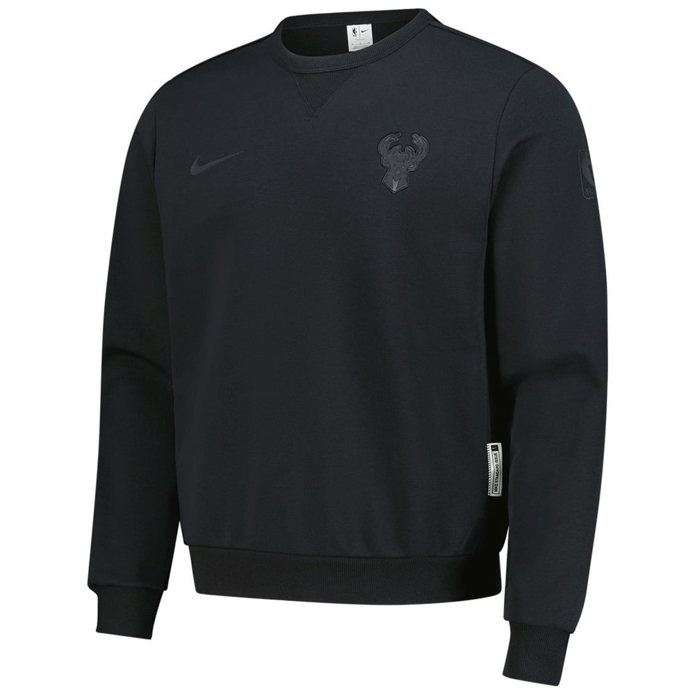 Nike Milwaukee Bucks Authentic Standard Issue Travel Dri-FIT Sweatshirt Black