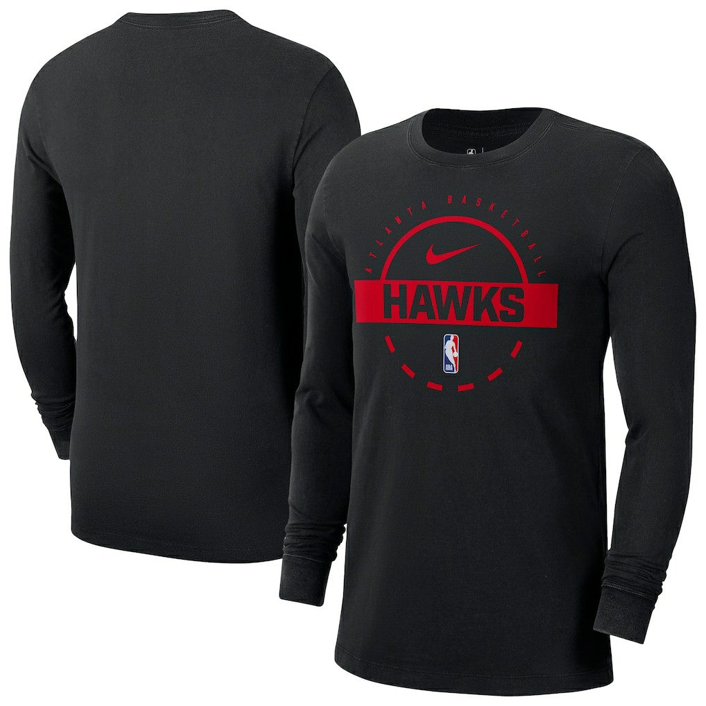 Nike Atlanta Hawks Authentic Long Sleeve Practice T-Shirt Black