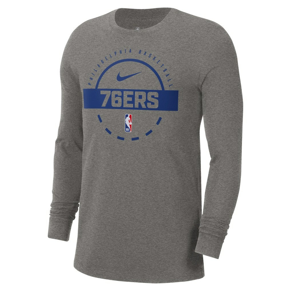 Nike Philadelphia 76ers Authentic Long Sleeve Practice T-Shirt Charcoal