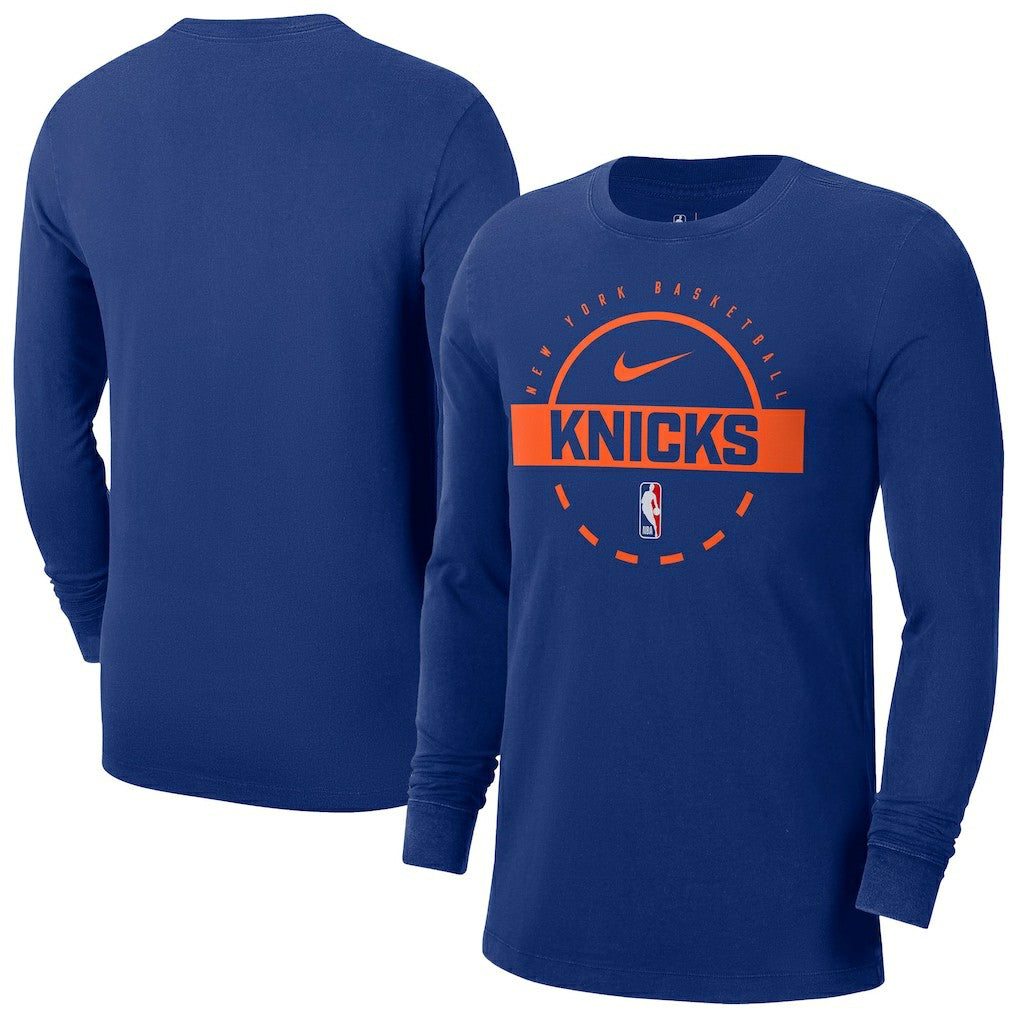 Nike New York Knicks Authentic Long Sleeve Practice T-Shirt Blue