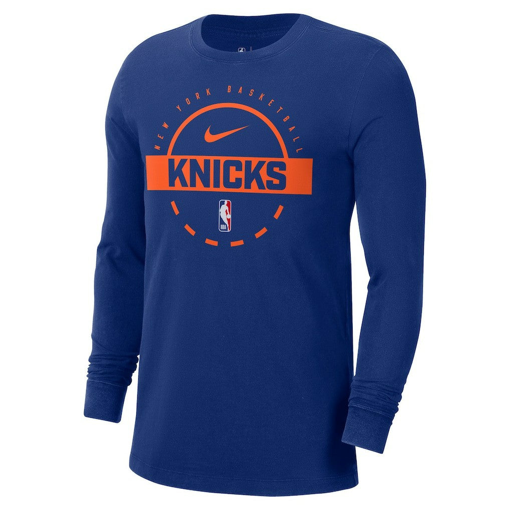 Nike New York Knicks Authentic Long Sleeve Practice T-Shirt Blue