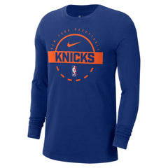 Nike New York Knicks Authentic Long Sleeve Practice T-Shirt Blue
