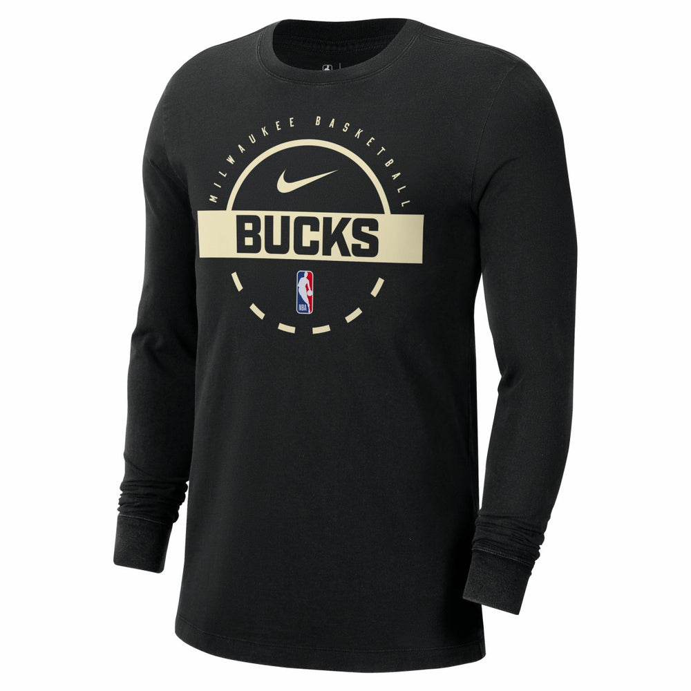 Nike Milwaukee Bucks Authentic Long Sleeve Practice T-Shirt Black