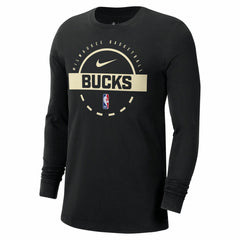 Nike Milwaukee Bucks Authentic Long Sleeve Practice T-Shirt Black
