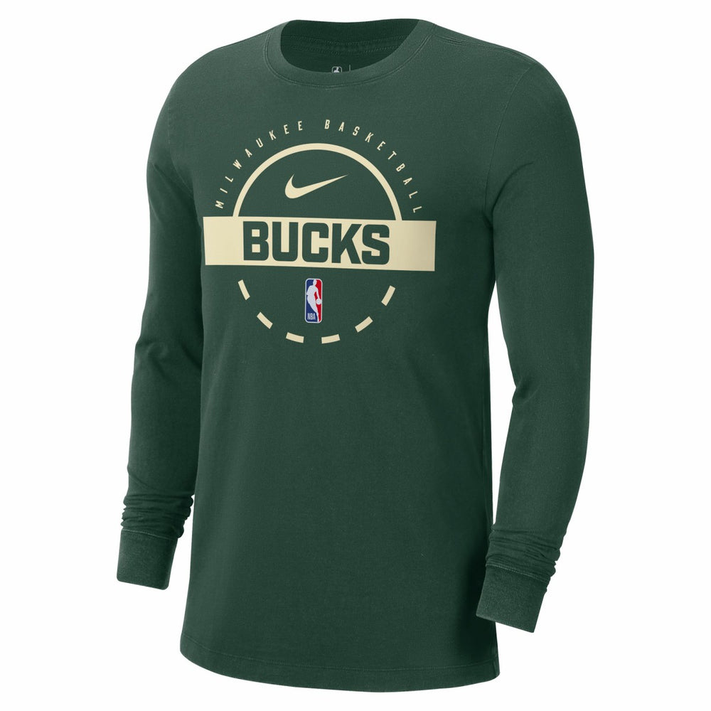 Nike Milwaukee Bucks Authentic Long Sleeve Practice T-Shirt Hunter Green
