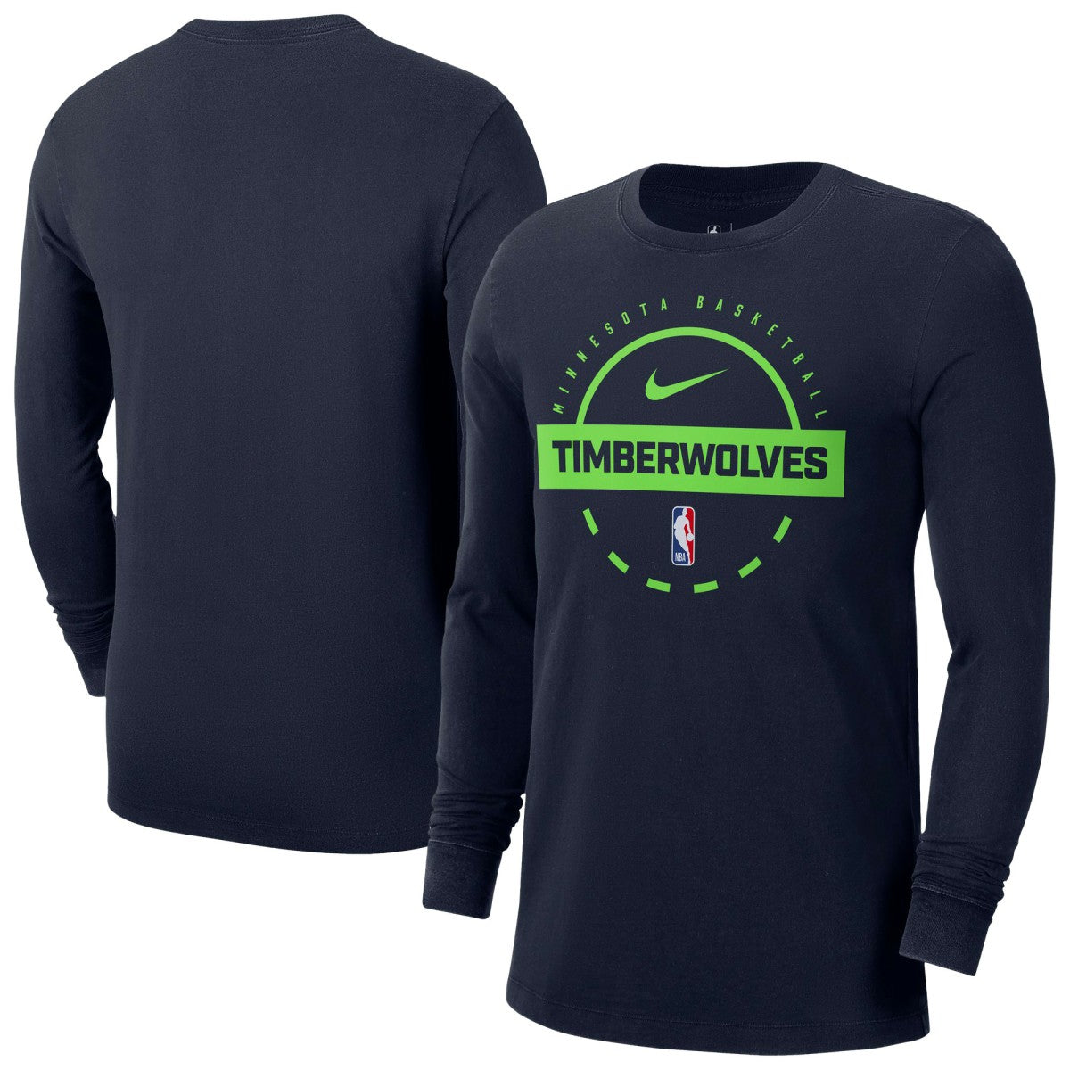 Nike Minnesota Timberwolves Authentic Long Sleeve Practice T-Shirt Navy