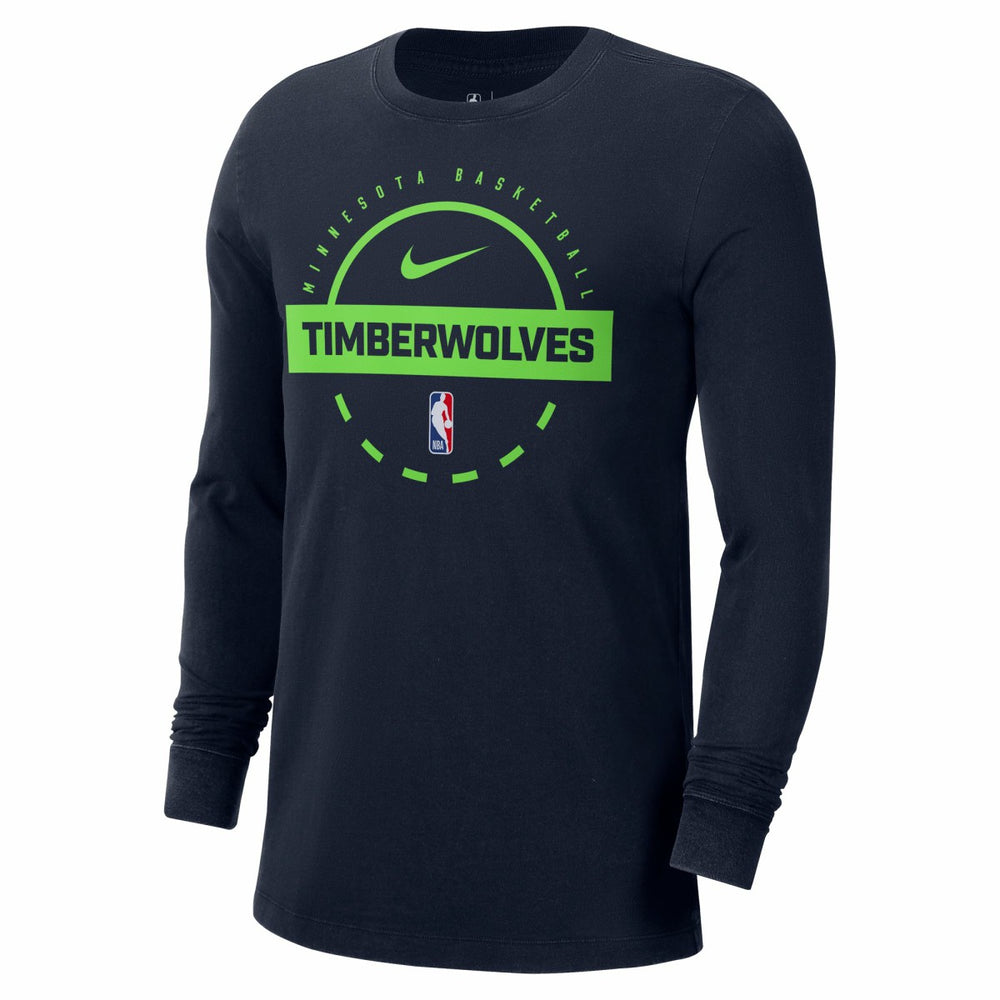 Nike Minnesota Timberwolves Authentic Long Sleeve Practice T-Shirt Navy