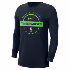 Nike Minnesota Timberwolves Authentic Long Sleeve Practice T-Shirt Navy