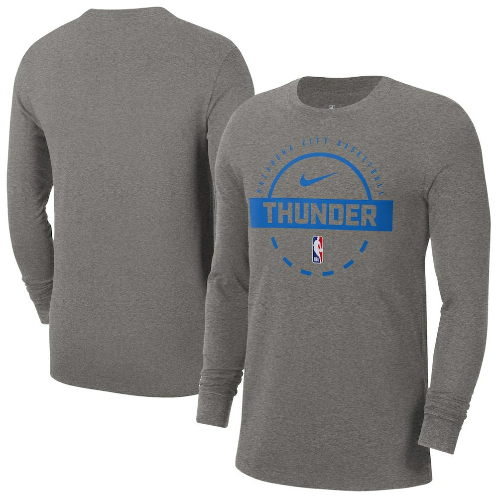 Nike Oklahoma City Thunder Authentic Long Sleeve Practice T-Shirt Charcoal