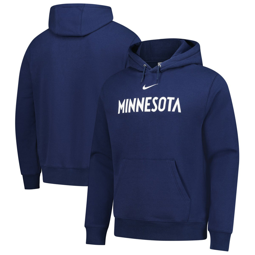 Nike Minnesota Timberwolves Sportswear Essential Wordmark Club Hoodie Navy