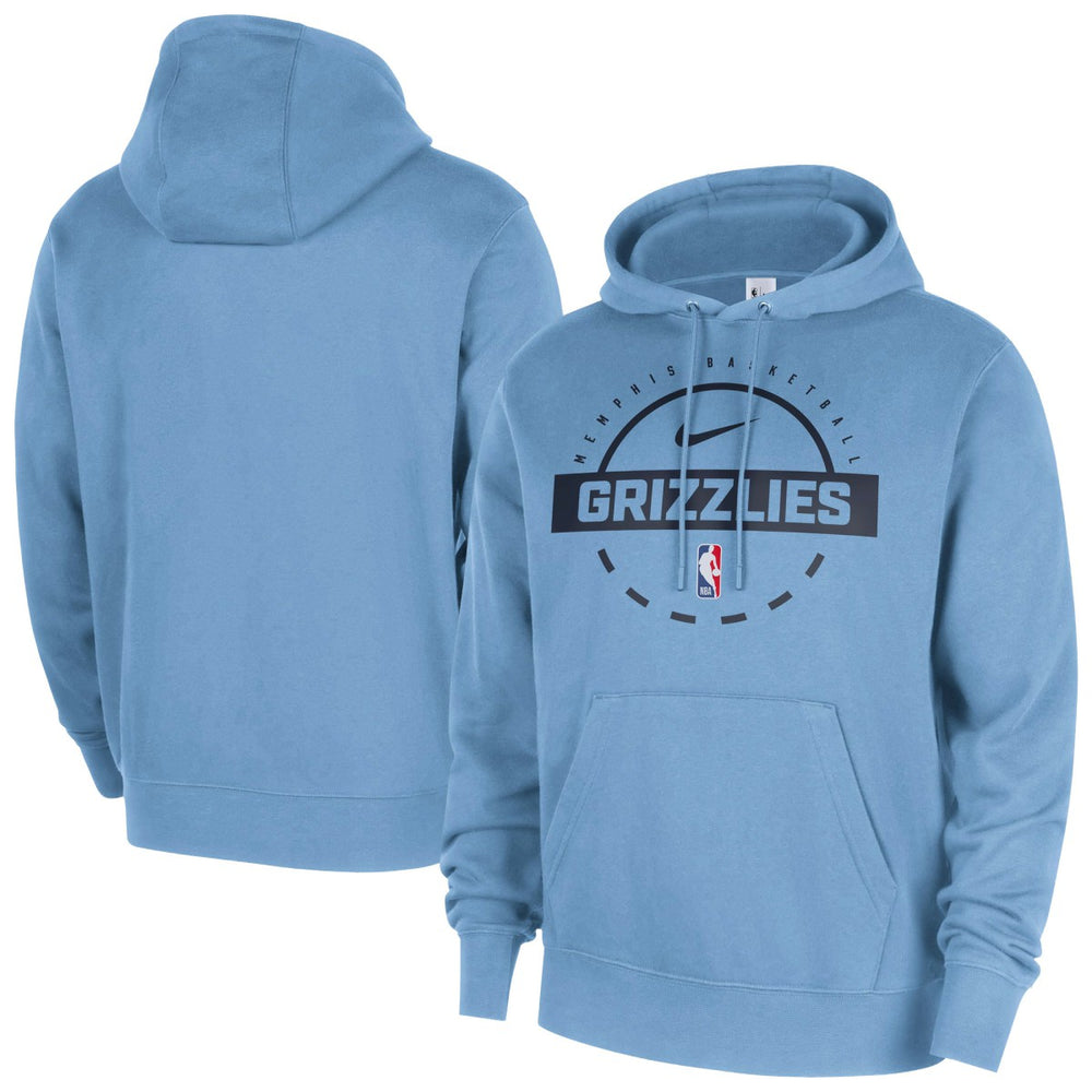 Nike Memphis Grizzlies 2025/26 Authentic Practice Club Pullover Hoodie Light Blue