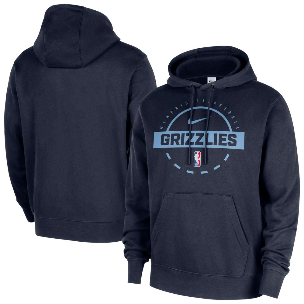 Nike Memphis Grizzlies 2025/26 Authentic Practice Club Pullover Hoodie Navy