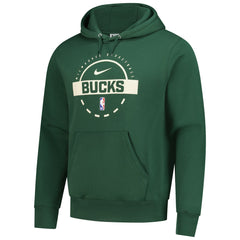 Nike Milwaukee Bucks 2025/26 Authentic Practice Club Pullover Hoodie Hunter Green