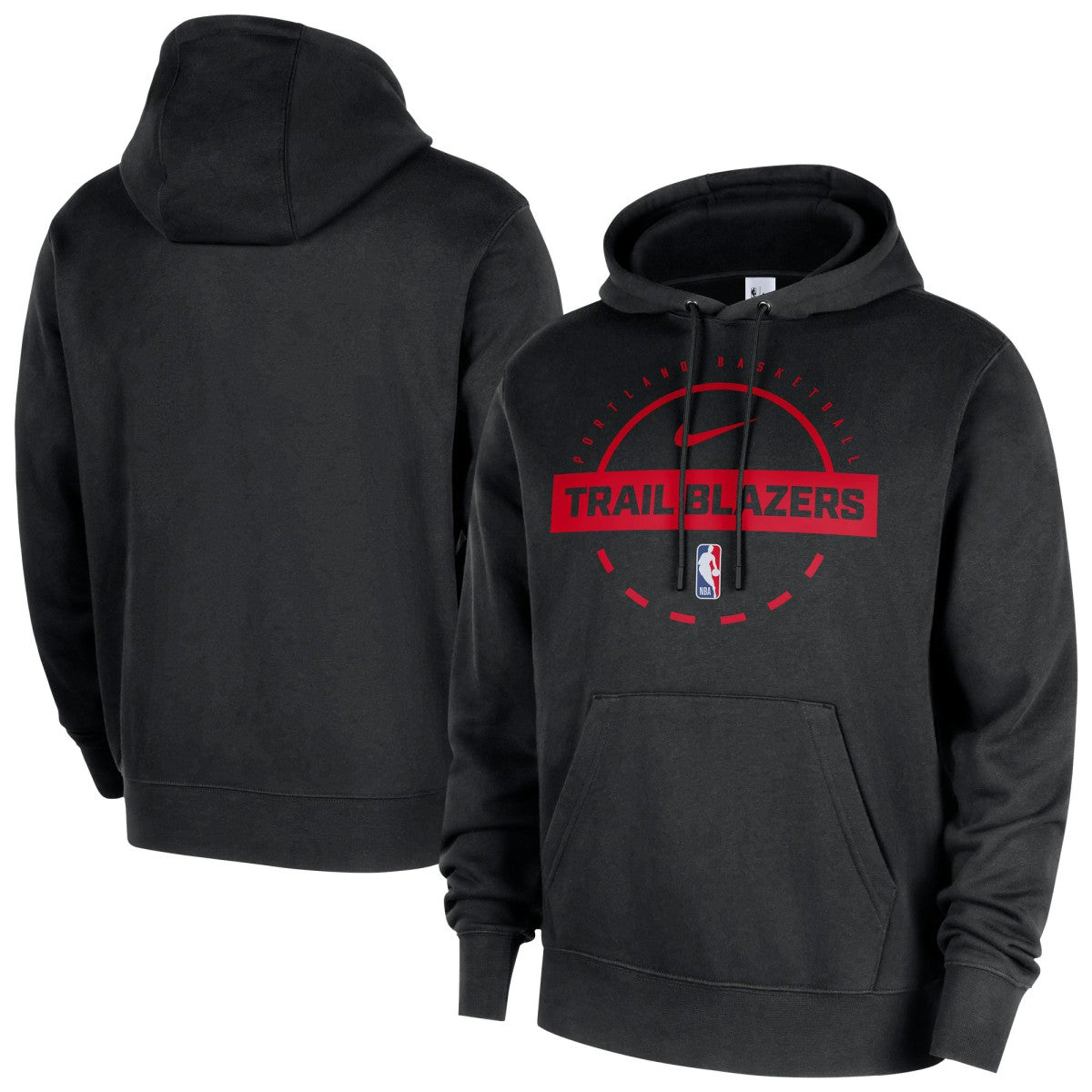 Nike Portland Trail Blazers 2025/26 Authentic Practice Club Pullover Hoodie Black