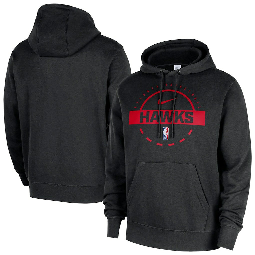 Nike Atlanta Hawks 2025/26 Authentic Practice Club Pullover Hoodie Black