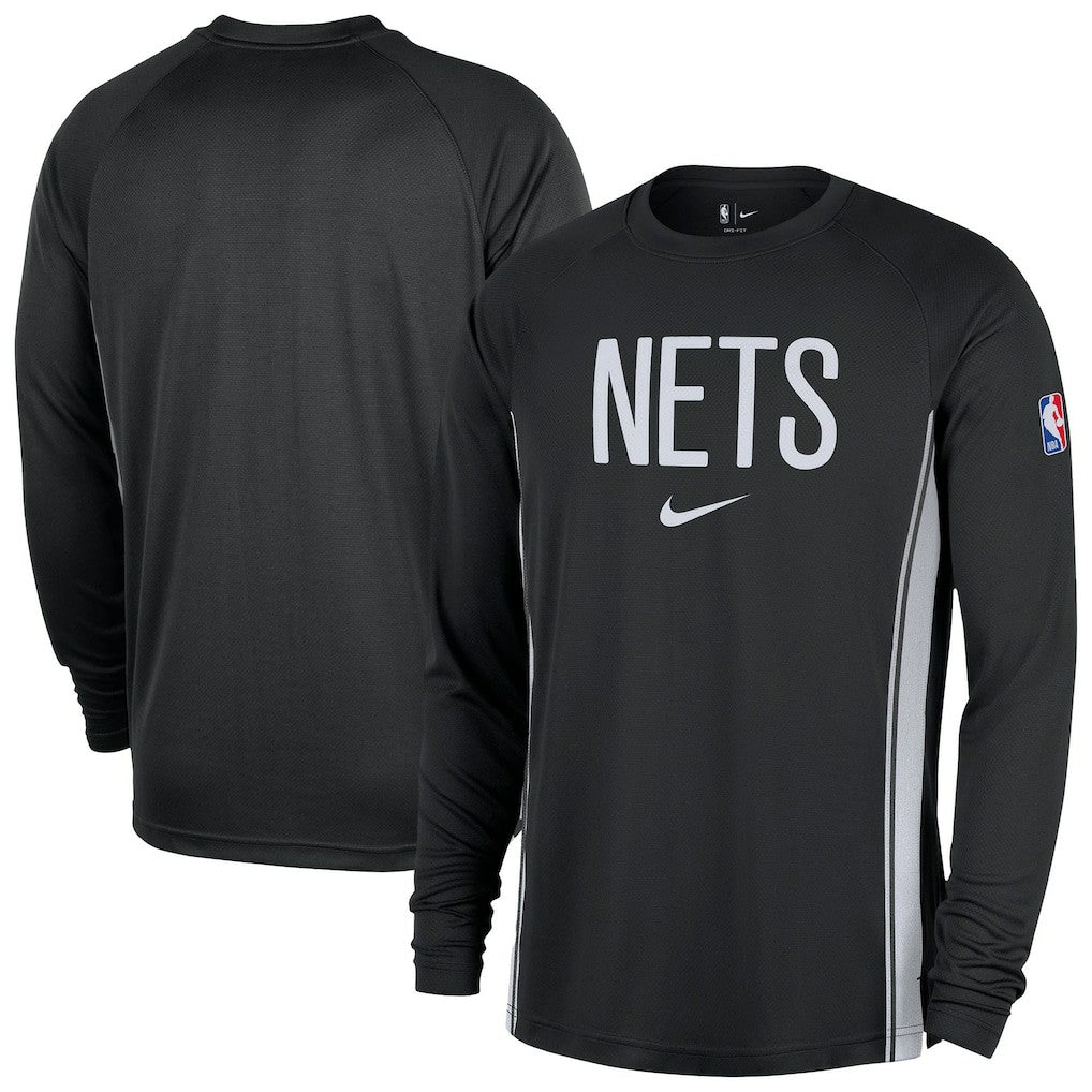 Nike Brooklyn Nets 2025/26 Authentic Pre-Game Legend Dri-FIT Long Sleeve Shooting Shirt Black