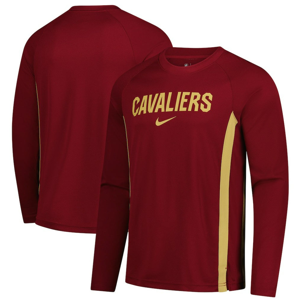Nike Cleveland Cavaliers 2025/26 Authentic Pre-Game Legend Dri-FIT Long Sleeve Shooting Shirt Wine