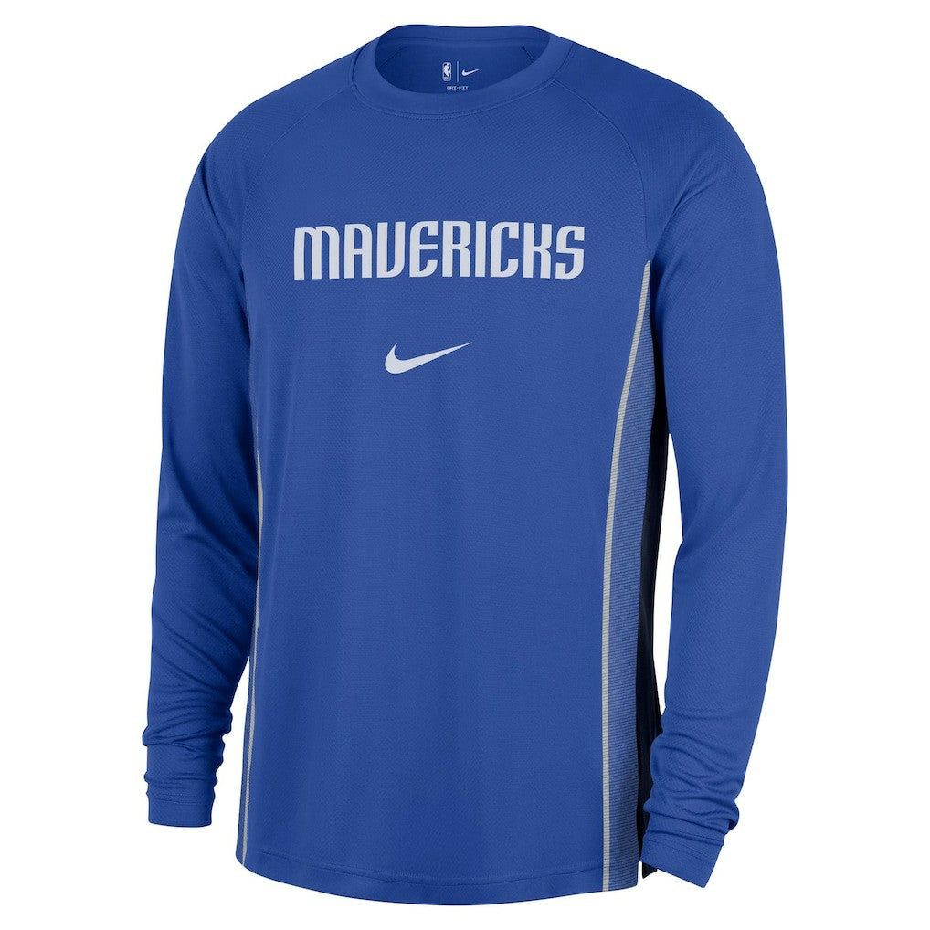 Nike Dallas Mavericks 2025/26 Authentic Pre-Game Legend Dri-FIT Long Sleeve Shooting Shirt Blue