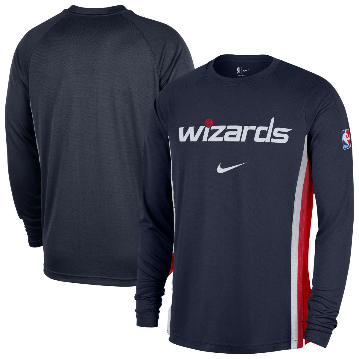 Nike Washington Wizards 2025/26 Authentic Pre-Game Legend Dri-FIT Long Sleeve Shooting Shirt Navy