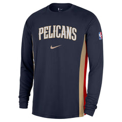 Nike New Orleans Pelicans 2025/26 Authentic Pre-Game Legend Dri-FIT Long Sleeve Shooting Shirt Navy