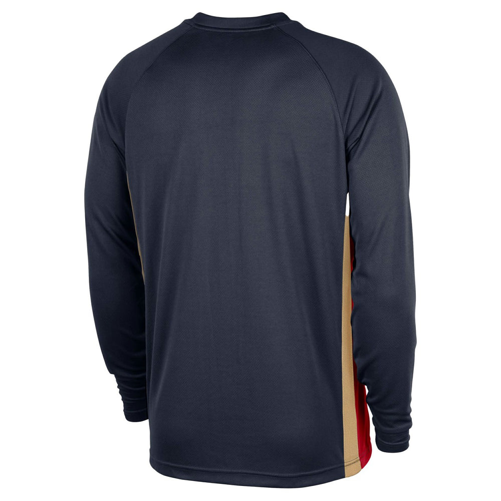 Nike New Orleans Pelicans 2025/26 Authentic Pre-Game Legend Dri-FIT Long Sleeve Shooting Shirt Navy