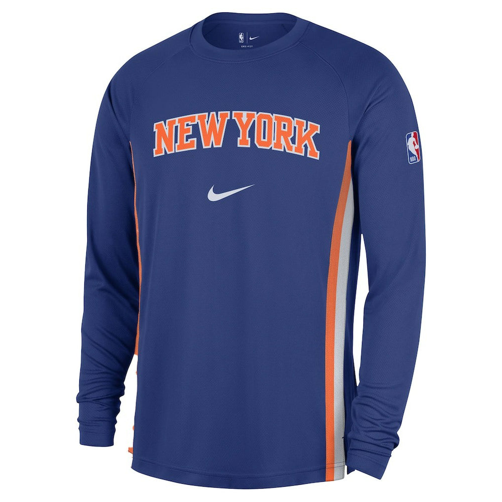 Nike New York Knicks 2025/26 Authentic Pre-Game Legend Dri-FIT Long Sleeve Shooting Shirt Blue
