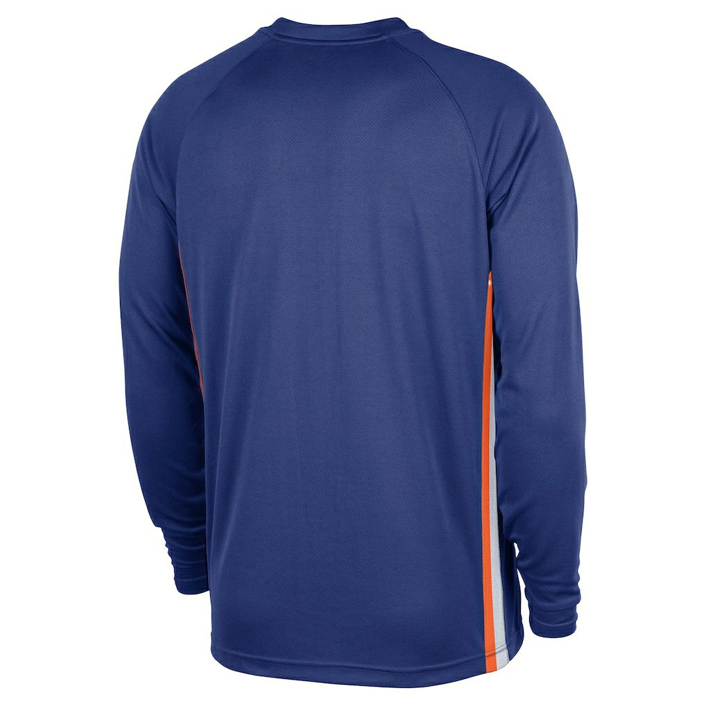 Nike New York Knicks 2025/26 Authentic Pre-Game Legend Dri-FIT Long Sleeve Shooting Shirt Blue