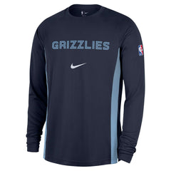 Nike Memphis Grizzlies 2025/26 Authentic Pre-Game Legend Dri-FIT Long Sleeve Shooting Shirt Navy
