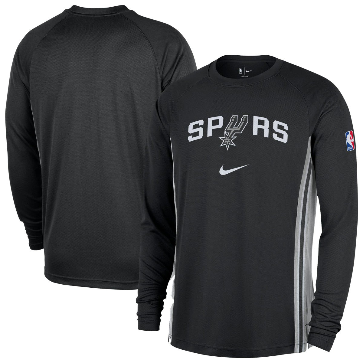 Nike San Antonio Spurs 2025/26 Authentic Pre-Game Legend Dri-FIT Long Sleeve Shooting Shirt Black
