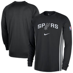 Nike San Antonio Spurs 2025/26 Authentic Pre-Game Legend Dri-FIT Long Sleeve Shooting Shirt Black