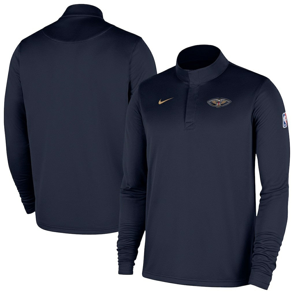 Nike New Orleans Pelicans 2025/26 Authentic Coaches Quarter-Zip Dri-Fit Top Navy