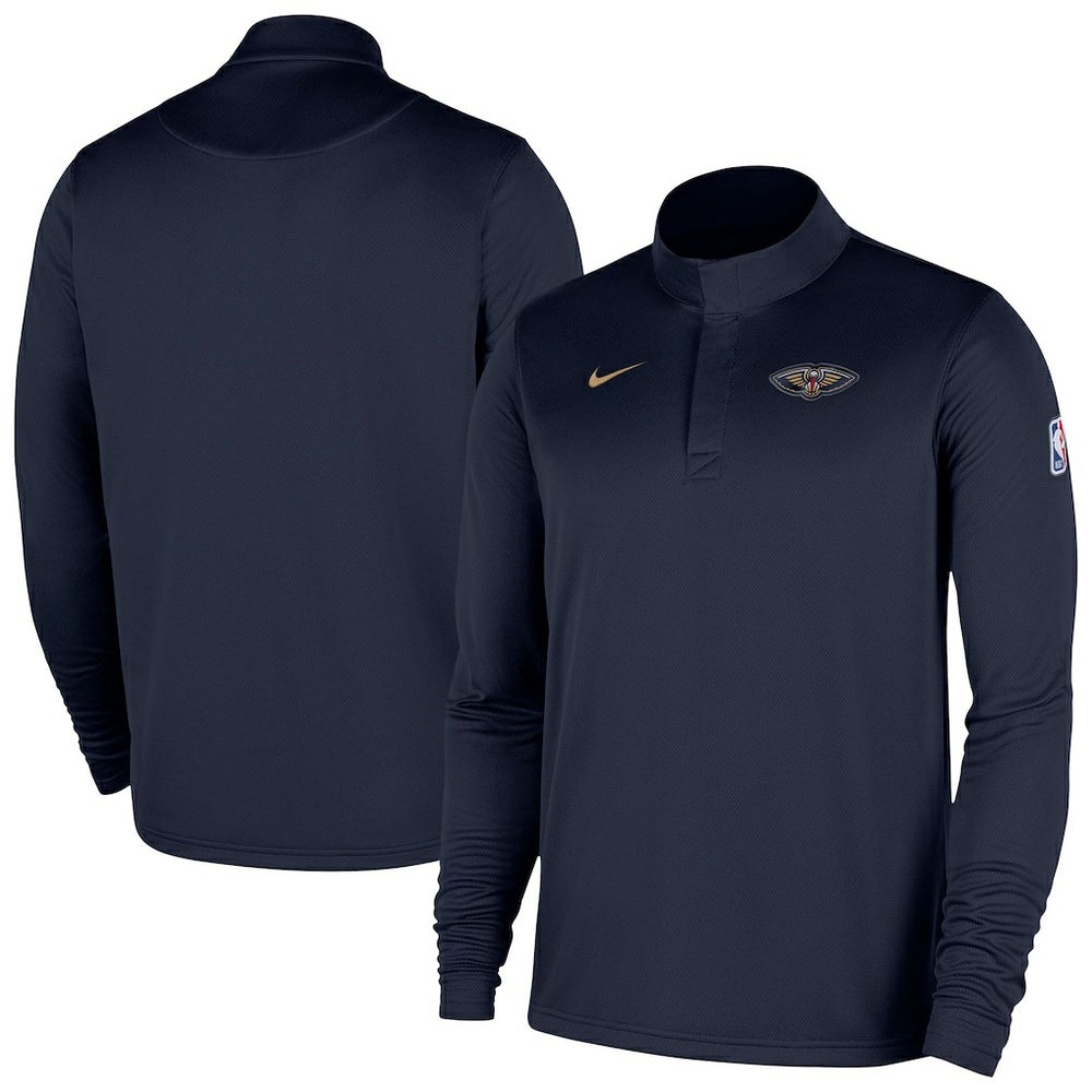 Nike New Orleans Pelicans 2025/26 Authentic Coaches Quarter-Zip Dri-Fit Top Navy