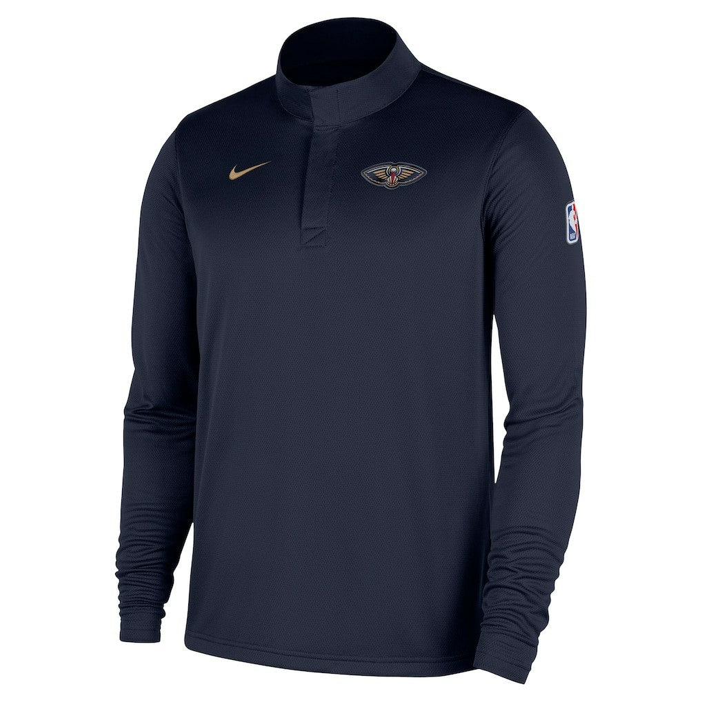 Nike New Orleans Pelicans 2025/26 Authentic Coaches Quarter-Zip Dri-Fit Top Navy