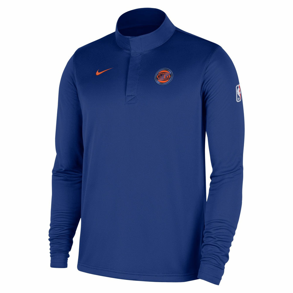Nike New York Knicks 2025/26 Authentic Coaches Quarter-Zip Dri-Fit Top Blue