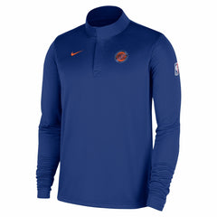 Nike New York Knicks 2025/26 Authentic Coaches Quarter-Zip Dri-Fit Top Blue