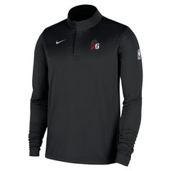 Nike Philadelphia 76ers 2025/26 Authentic Coaches Quarter-Zip Dri-Fit Top Black